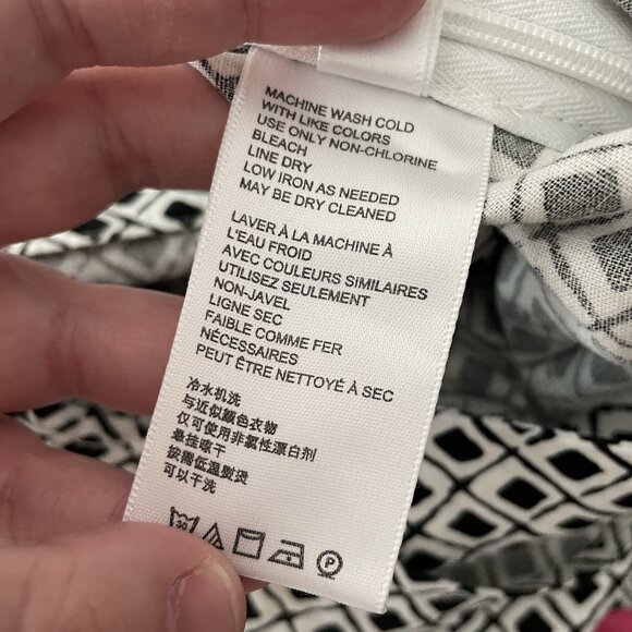 Urban Outfitters Women 8 Black White Printed Linen Blend Side-Tie Wrap Skort - Picture 12 of 13